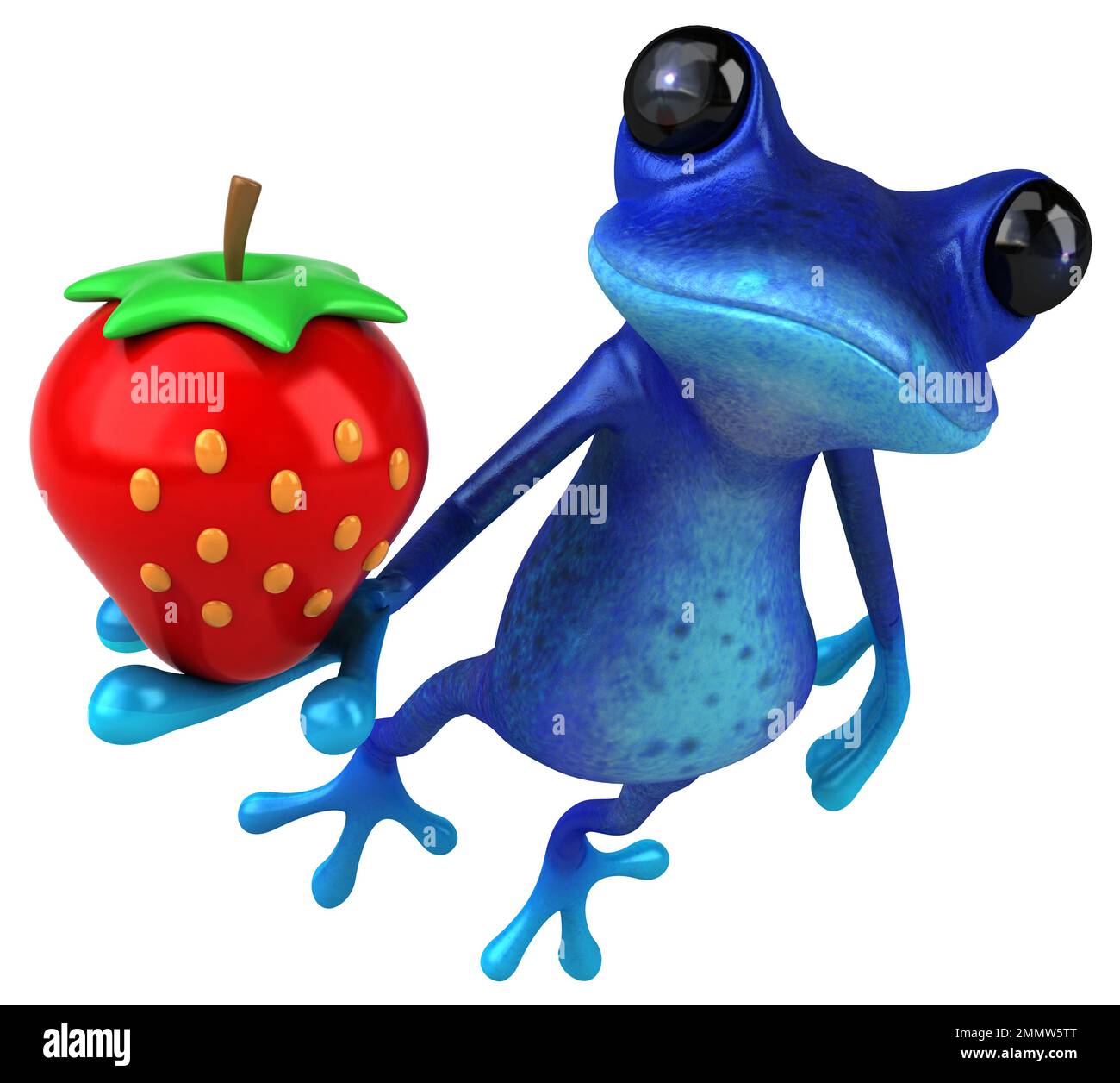 Fun blue frog 3D Illustration Stock Photo Alamy