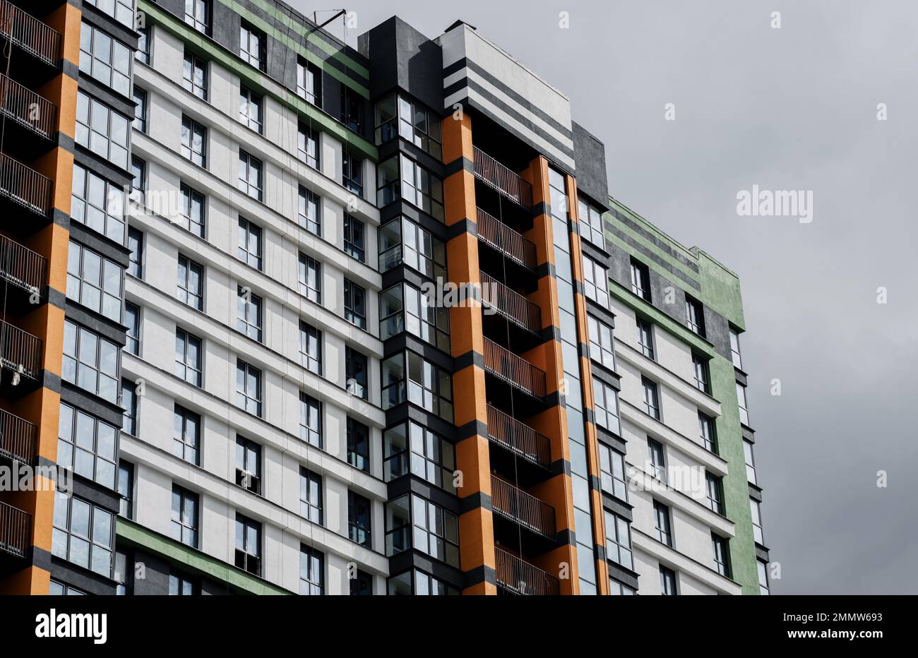 Image showcasing Facade of a modern apartment building. Detail of New luxury house Stock ...