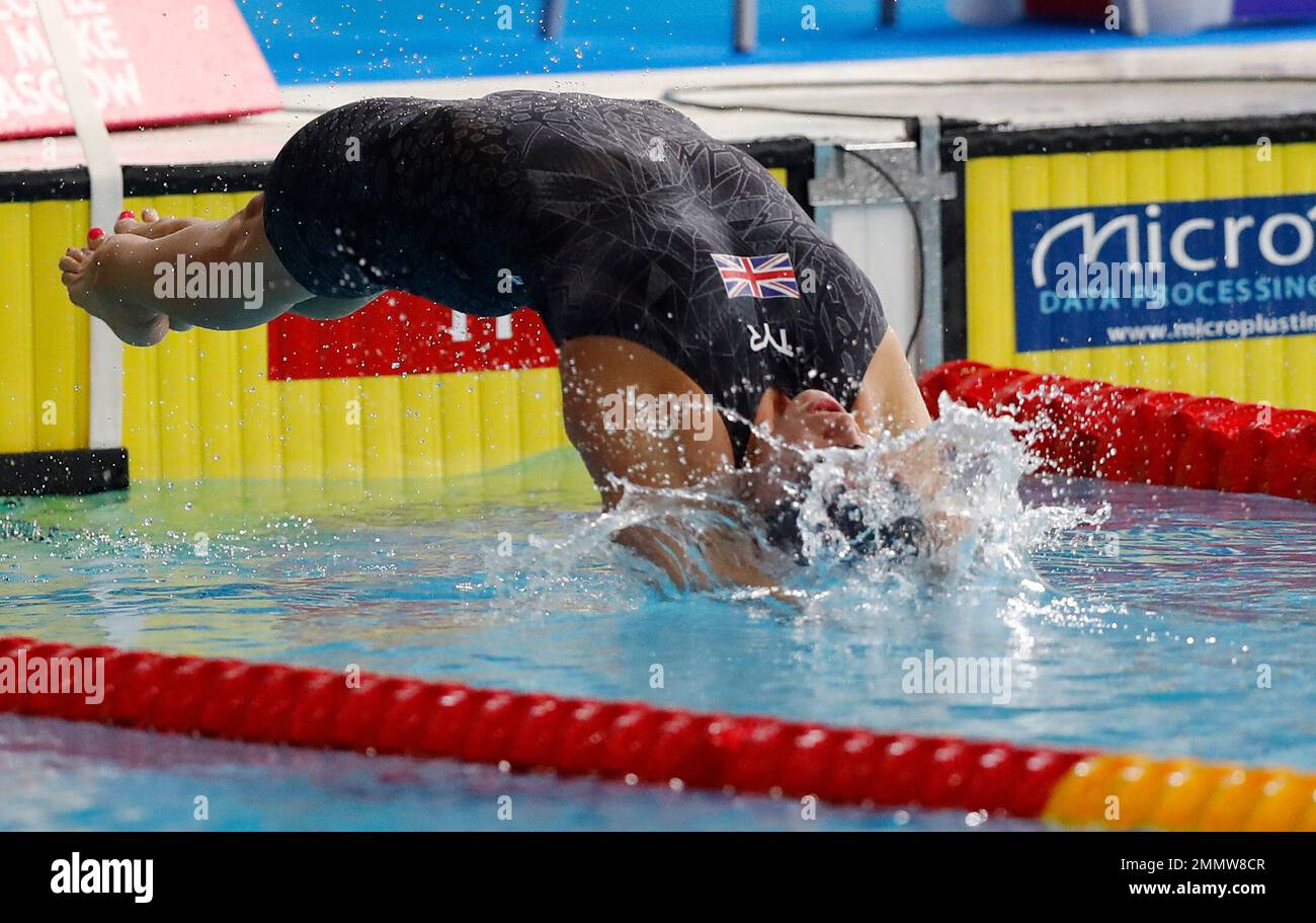 Georgia Davies Of Great Britain Dives At The Start Of The 50 Meters 