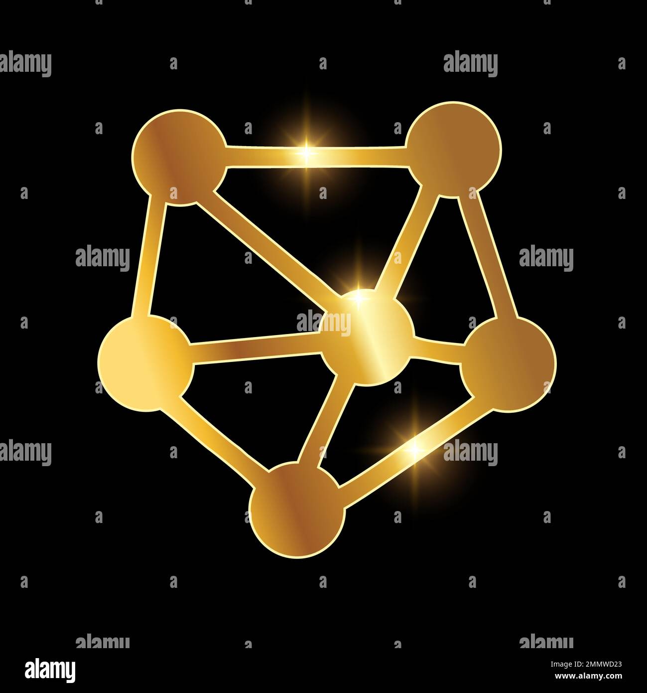 A vector illustration of Golden Internet Network Vector Icon in black ...