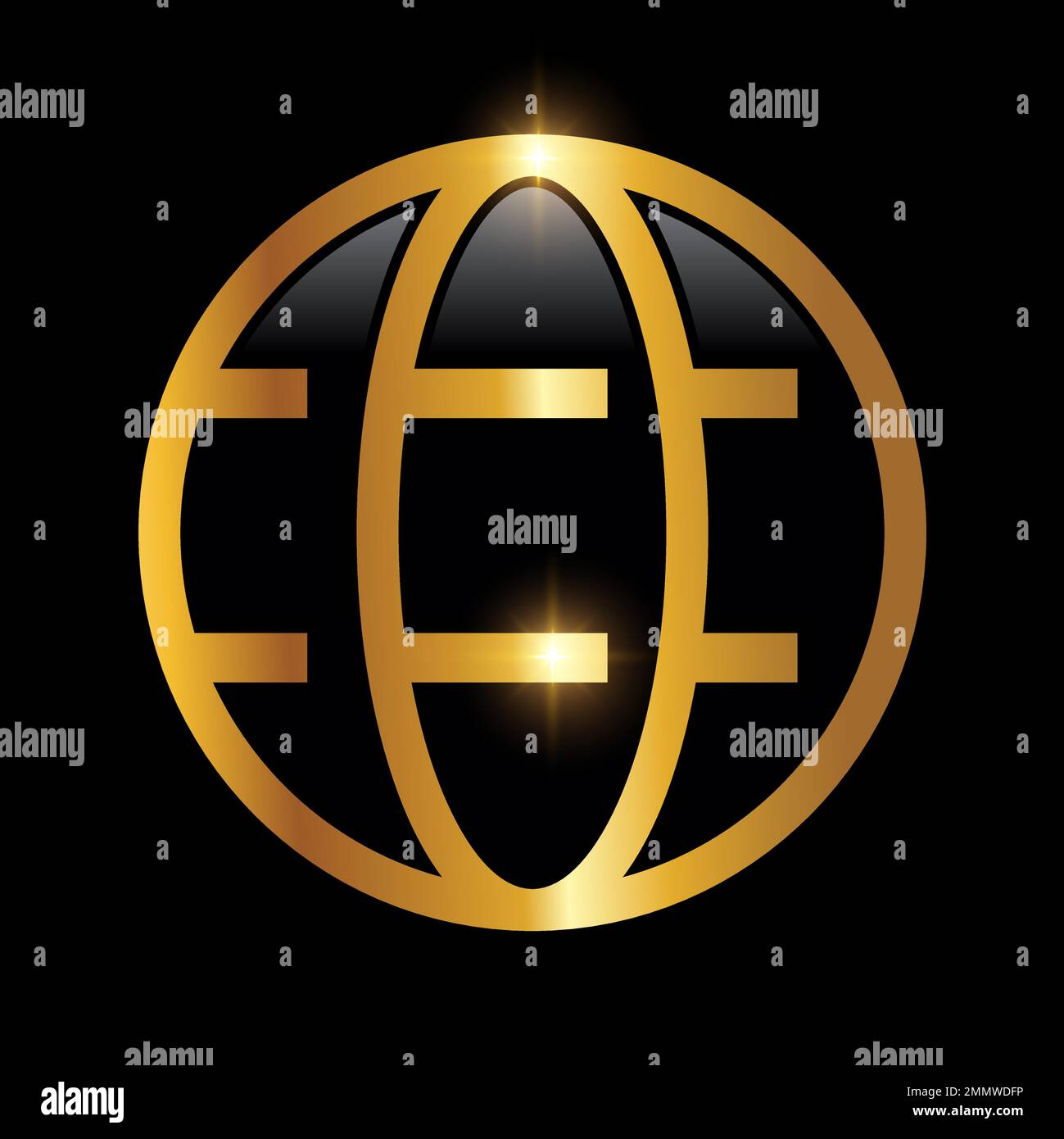 A vector illustration of Golden Internet Network Vector Icon in black ...