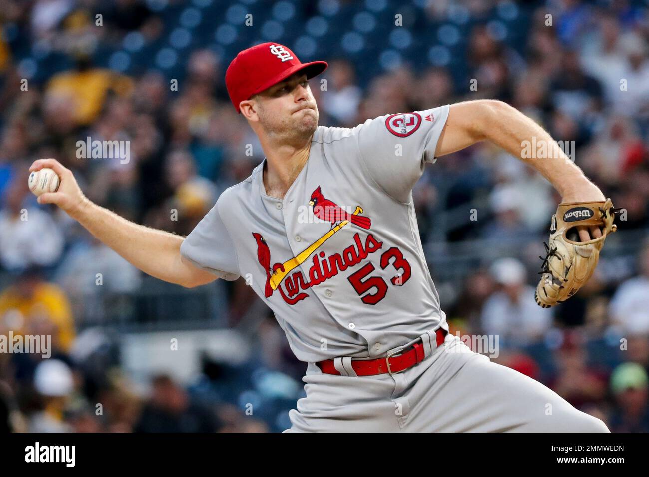 St. Louis Cardinals starter John Gant pitches against the Pittsburgh  Pirates in a baseball game, Friday, Aug. 3, 2018, in Pittsburgh. (AP  Photo/Keith Srakocic Stock Photo - Alamy