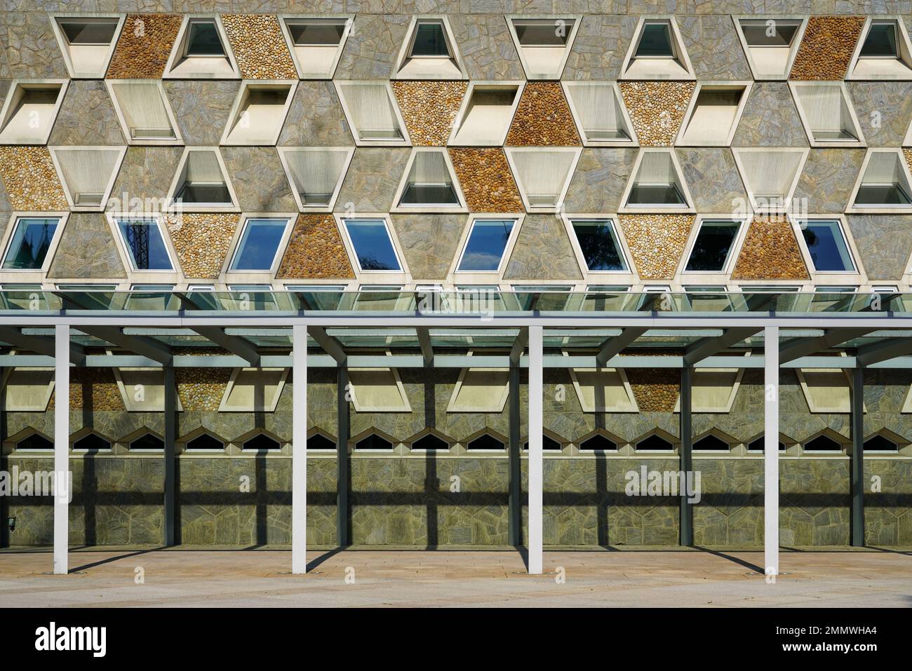 Facade of the Grand Théâtre de la Ville de Luxembourg. The theater is a