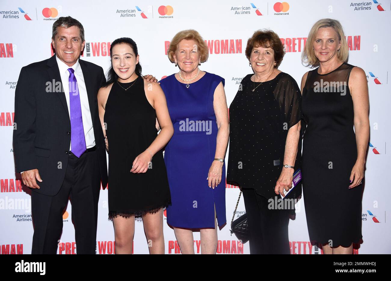 Marshall family members, from left, Scott Marshall, Charlotte Marshall, Barbara  Marshall, Ronny Hallin and Kathleen Marshall attend a Garry Marshall  tribute performance of "Pretty Woman: The Musical" at The Nederlander  Theatre on