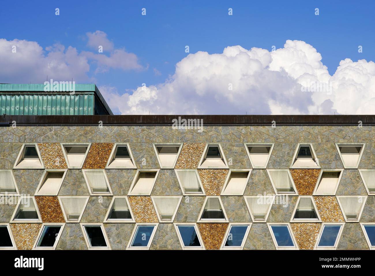 Facade of the Grand Théâtre de la Ville de Luxembourg. The theater is a performance venue for theater, opera and dance in Luxembourg. Stock Photo