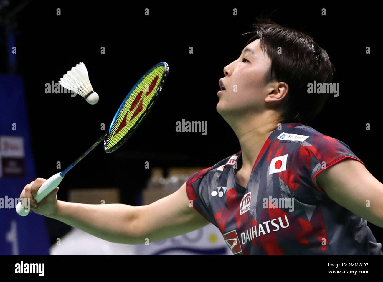 Akane Yamaguchi of Japan competes against Chen Yufei of China in their  women's single badminton quarterfinal match during the 2018 Asian Games,  offici Stock Photo - Alamy