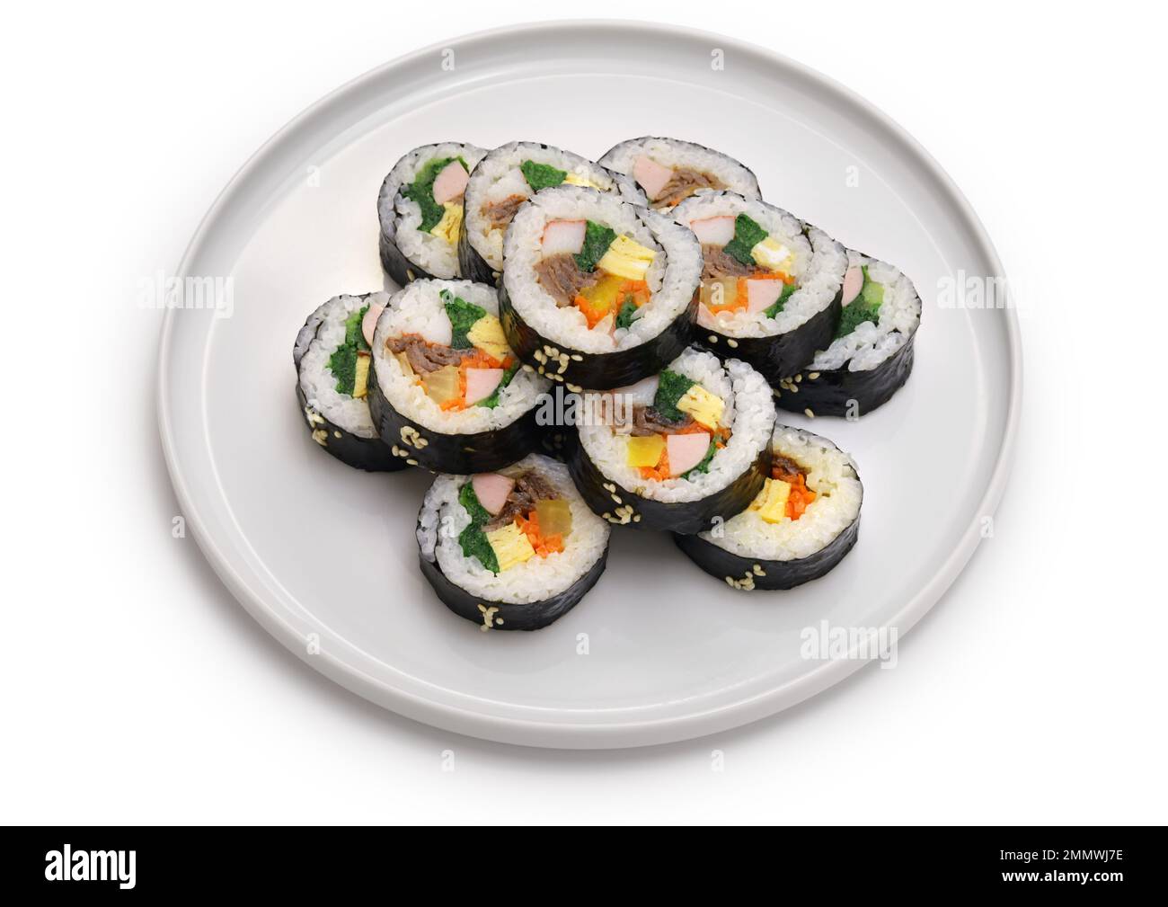 Gimbap is a Korean food consisting of rice and several ingredients