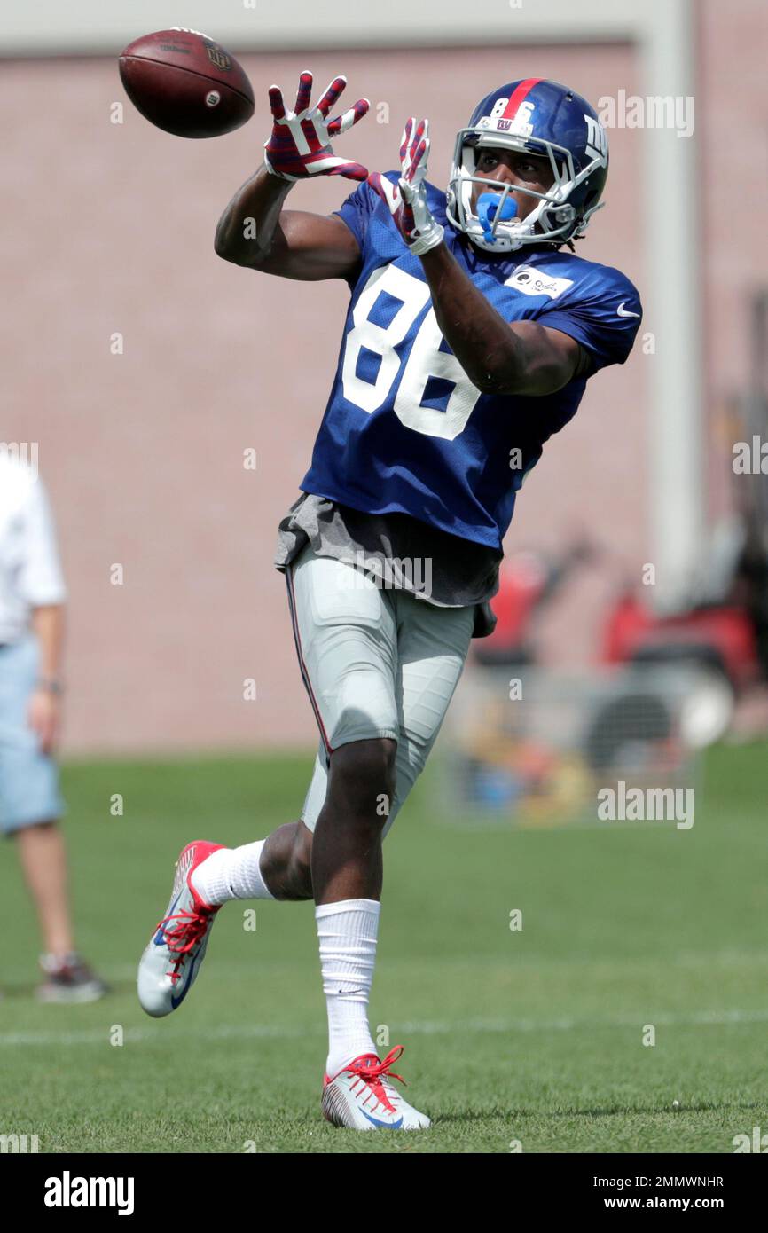 New York Giants wide receiver Marquis Bundy works out during NFL football  training camp, Thursday, Aug. 2, 2018, in East Rutherford, N.J. (AP  Photo/Julio Cortez Stock Photo - Alamy