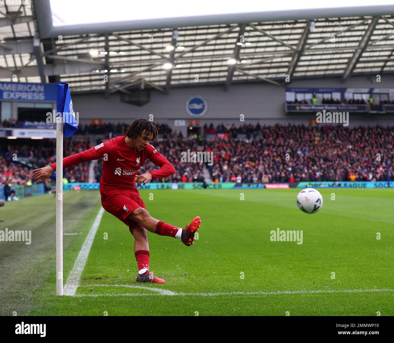 Brighton and Hove, England, 29th January 2023. Trent Alexander-Arnold of Liverpool during the The FA Cup match at the AMEX Stadium, Brighton and Hove. Picture credit should read: David Klein / Sportimage Stock Photo