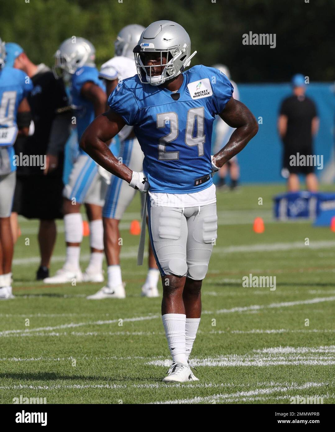Detroit Lions cornerback Nevin Lawson is seen during NFL football practice,  Thursday, Aug. 2, 2018, in Allen Park, Mich. (AP Photo/Carlos Osorio Stock  Photo - Alamy