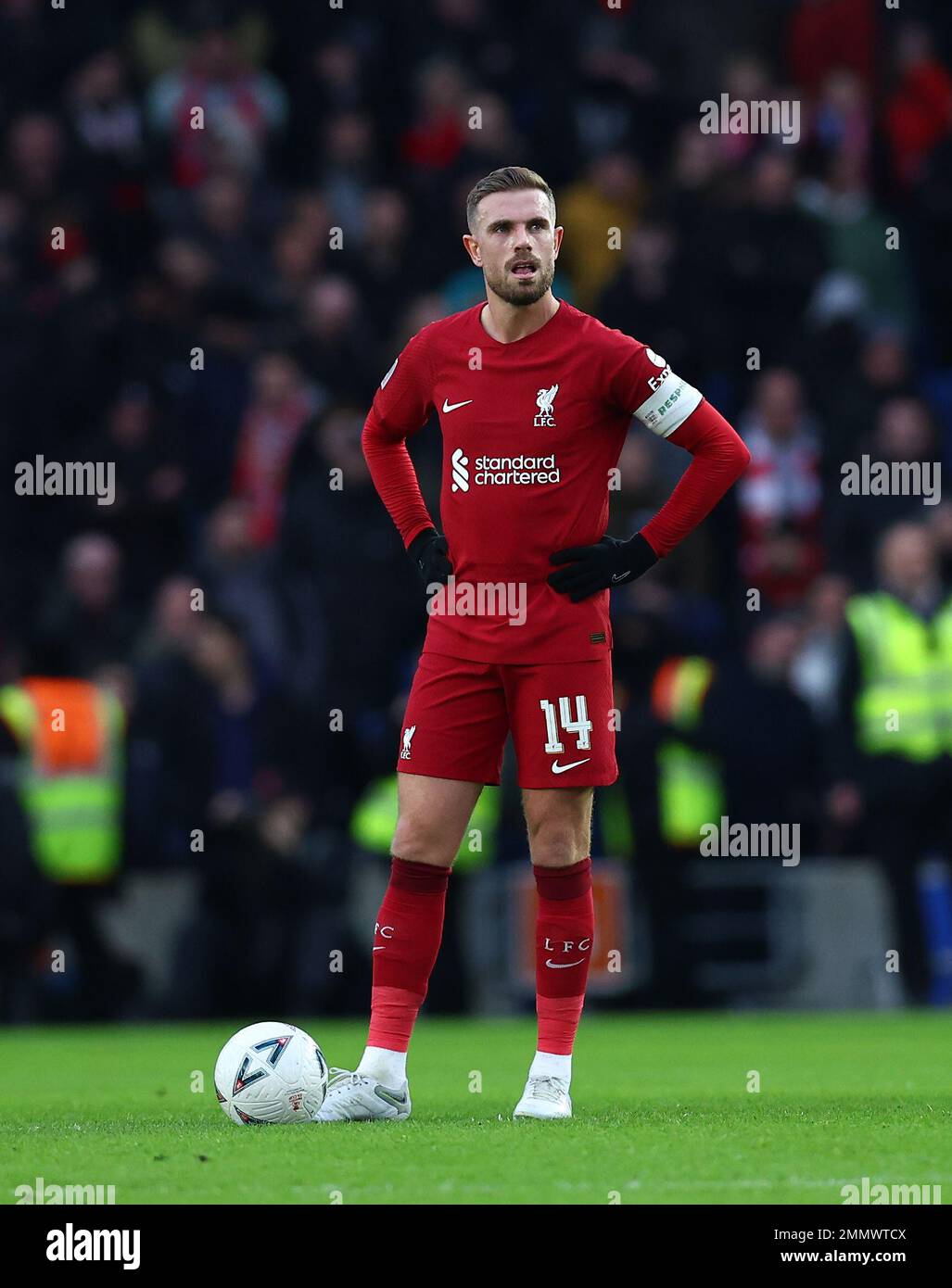 Brighton and Hove, England, 29th January 2023. Jordan Henderson of Liverpool during the The FA Cup match at the AMEX Stadium, Brighton and Hove. Picture credit should read: David Klein / Sportimage Stock Photo