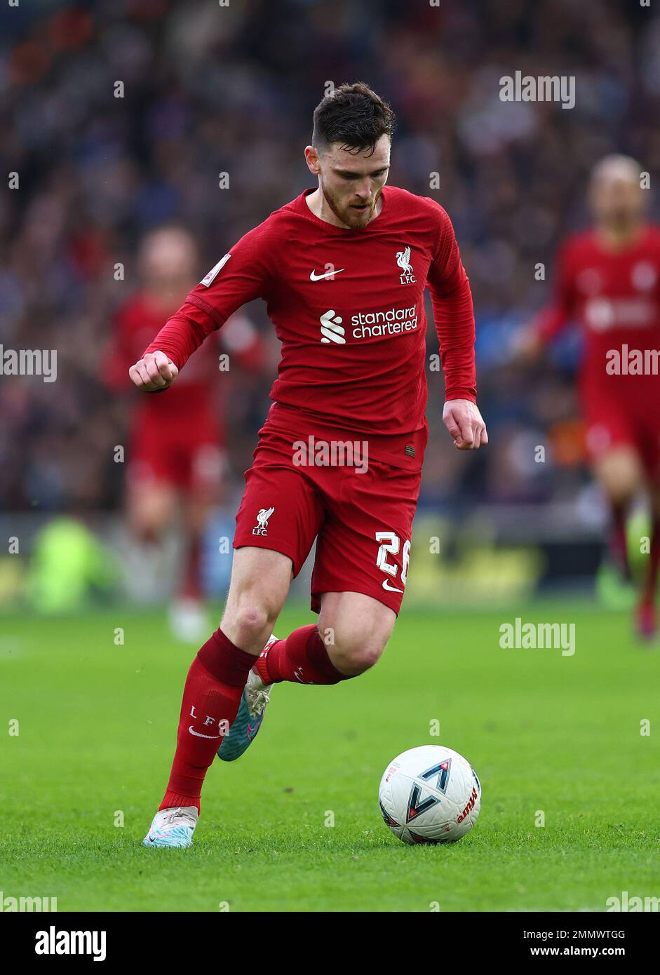 Brighton and Hove, England, 29th January 2023. Andrew Robertson of Liverpool during the The FA Cup match at the AMEX Stadium, Brighton and Hove. Picture credit should read: David Klein / Sportimage Stock Photo