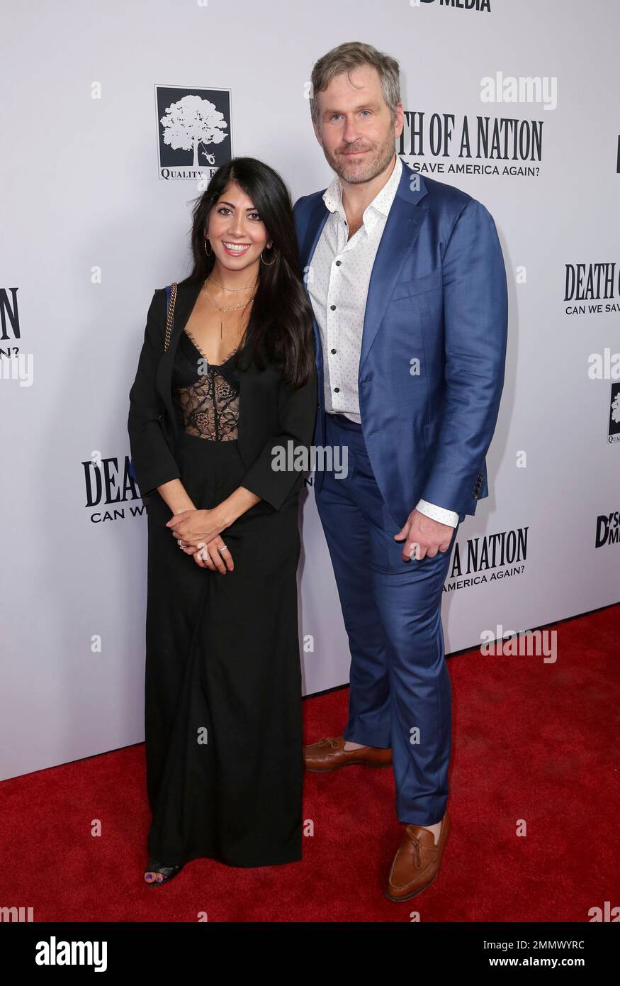 Mike Cernovich, right, and Shauna Cernovich arrive at the LA Premiere