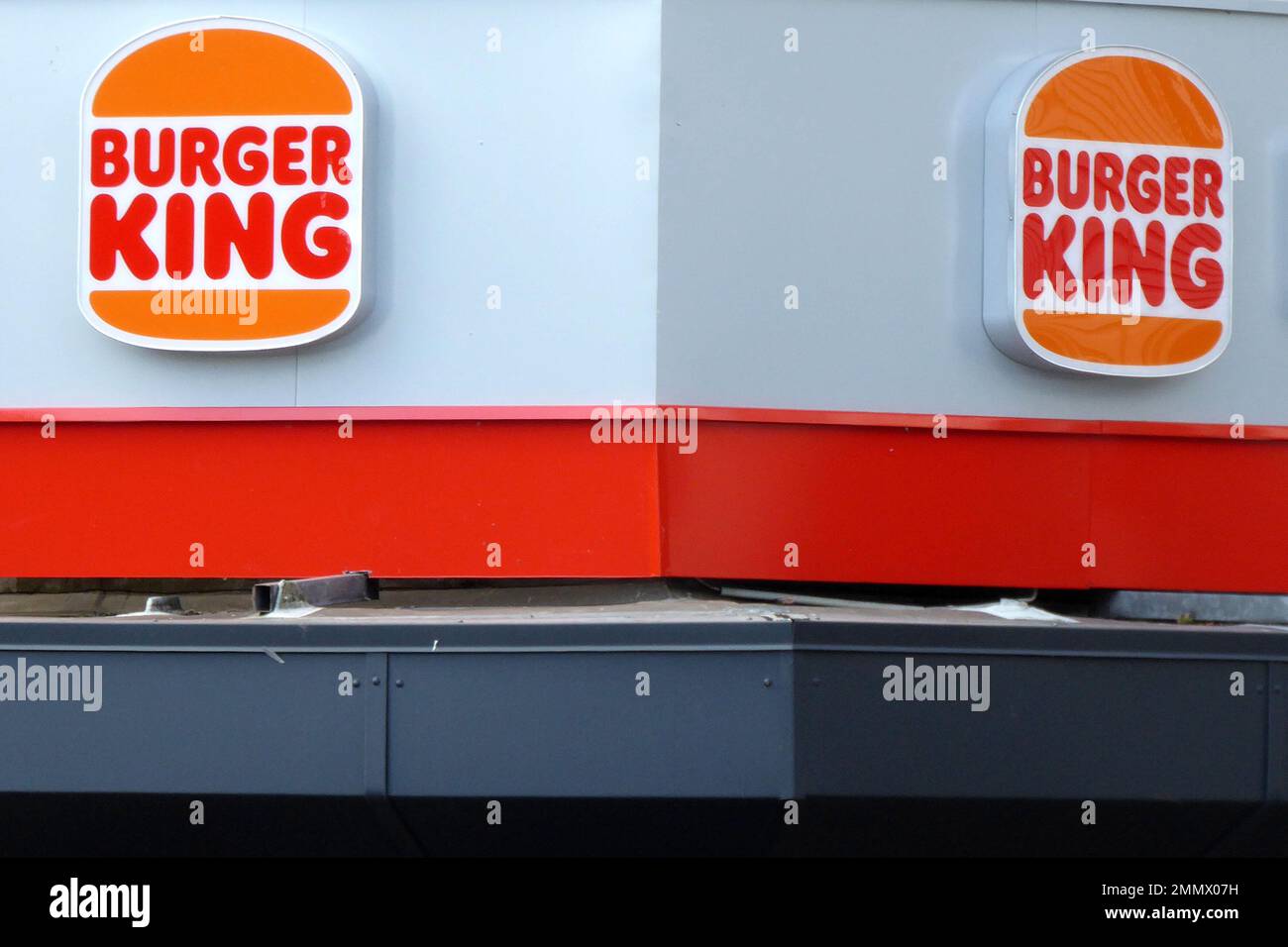 Burger King /  Logo der US amerikanischen Schnellrestaurantkette Stock Photo
