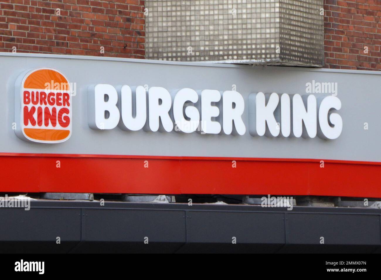 Burger King /  Logo der US amerikanischen Schnellrestaurantkette Stock Photo