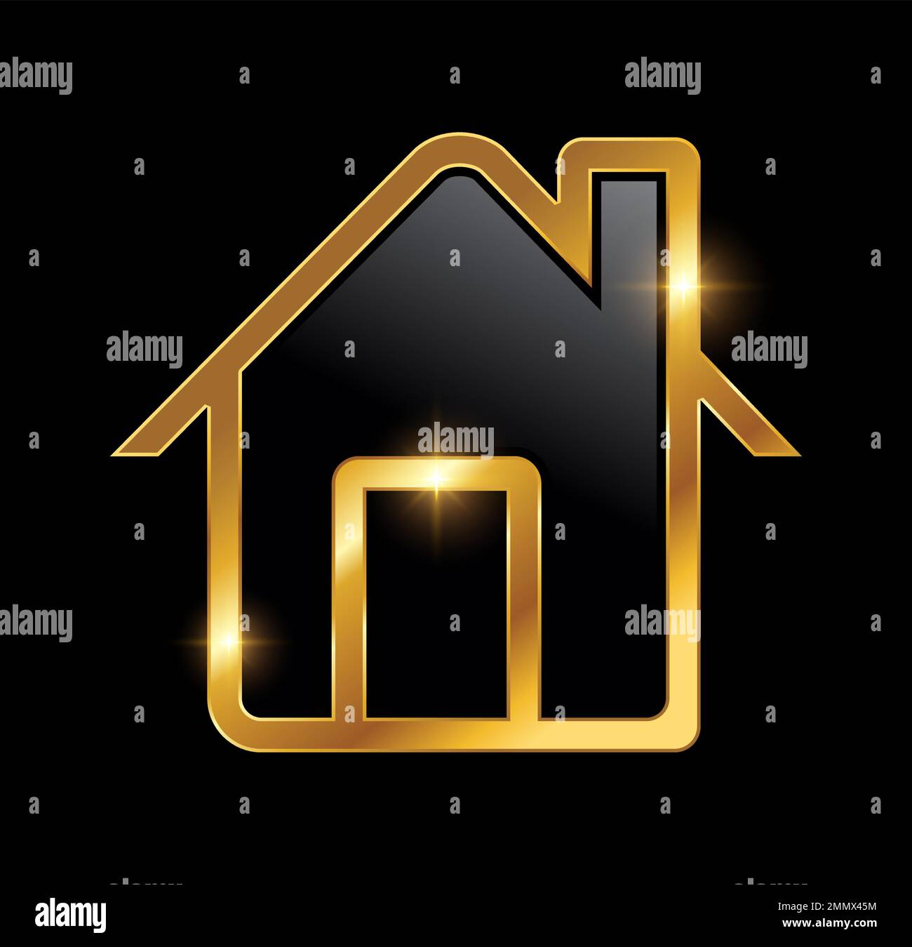 A vector Illustration in black background with gold shine effect of