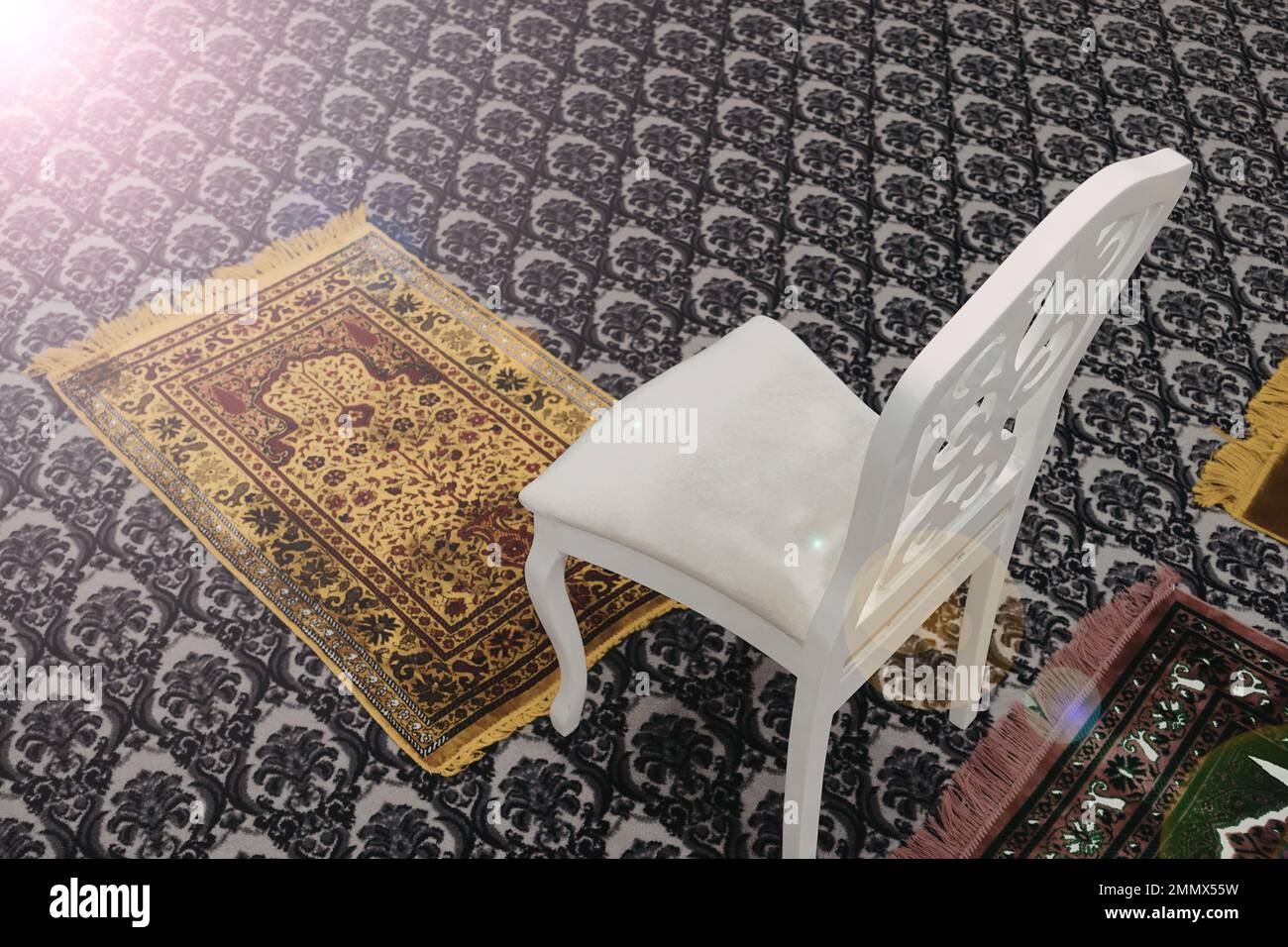 prayer rugs and chairs for those with rheumatism to pray and worship