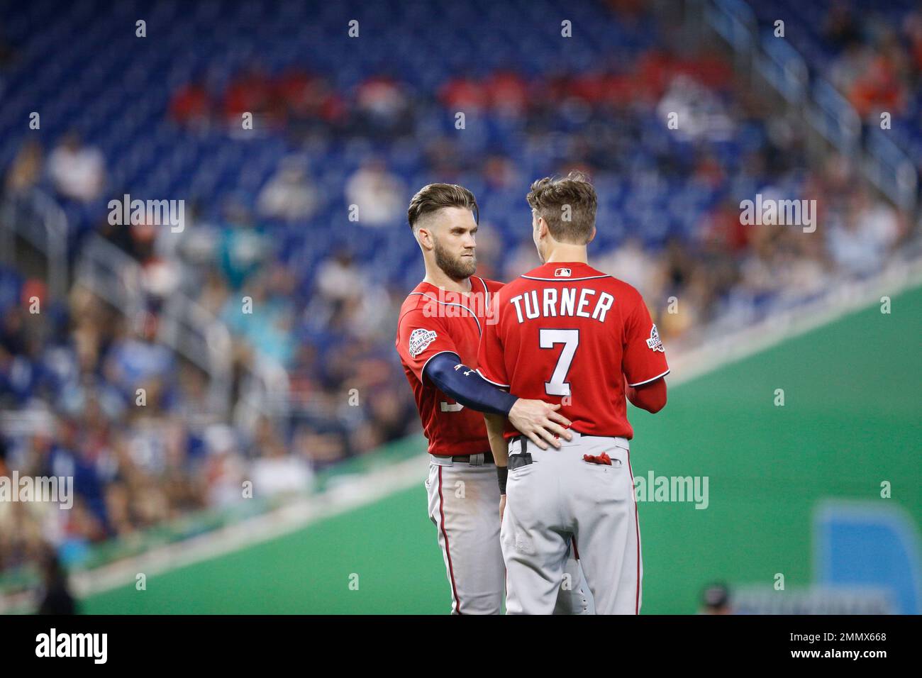 Washington Nationals right fielder Bryce Harper and Washington