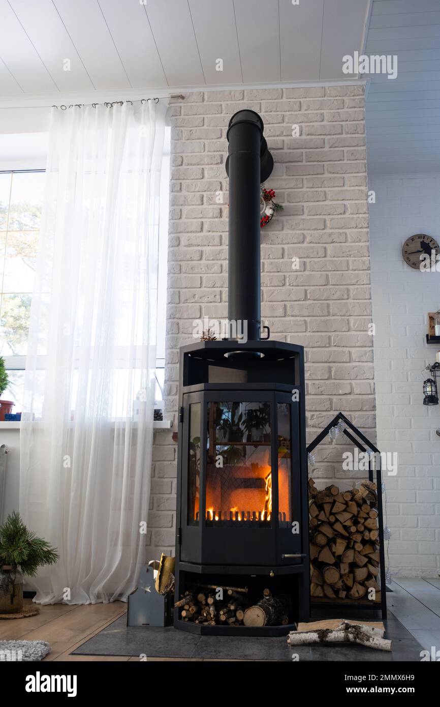 Central Heating Stove Wood Burning Central Heating Photo Art Print