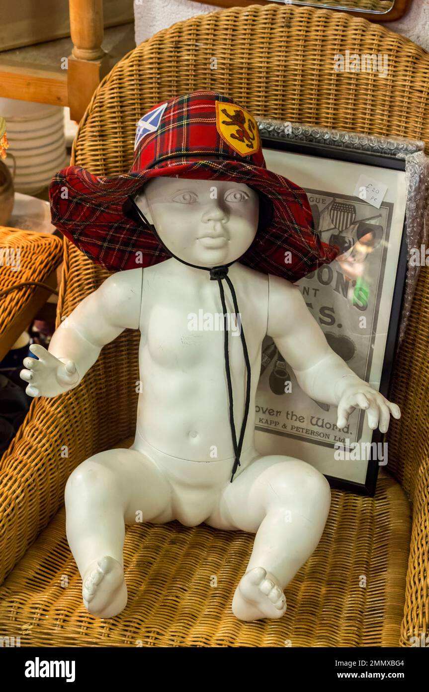 Doll for sale in Barras market Glasgow, Scotland. Stock Photo