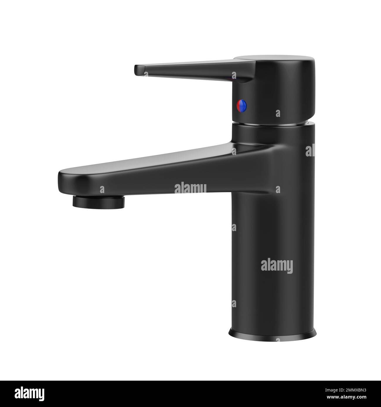 Modern black bathroom faucet isolated on white background Stock Photo