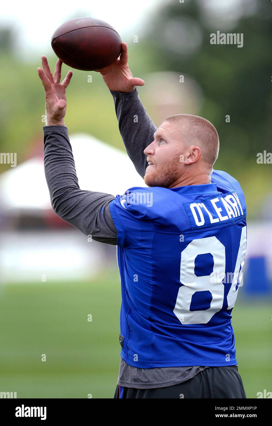 Buffalo Bills tight end Nick O'Leary catches a pass during practice at ...