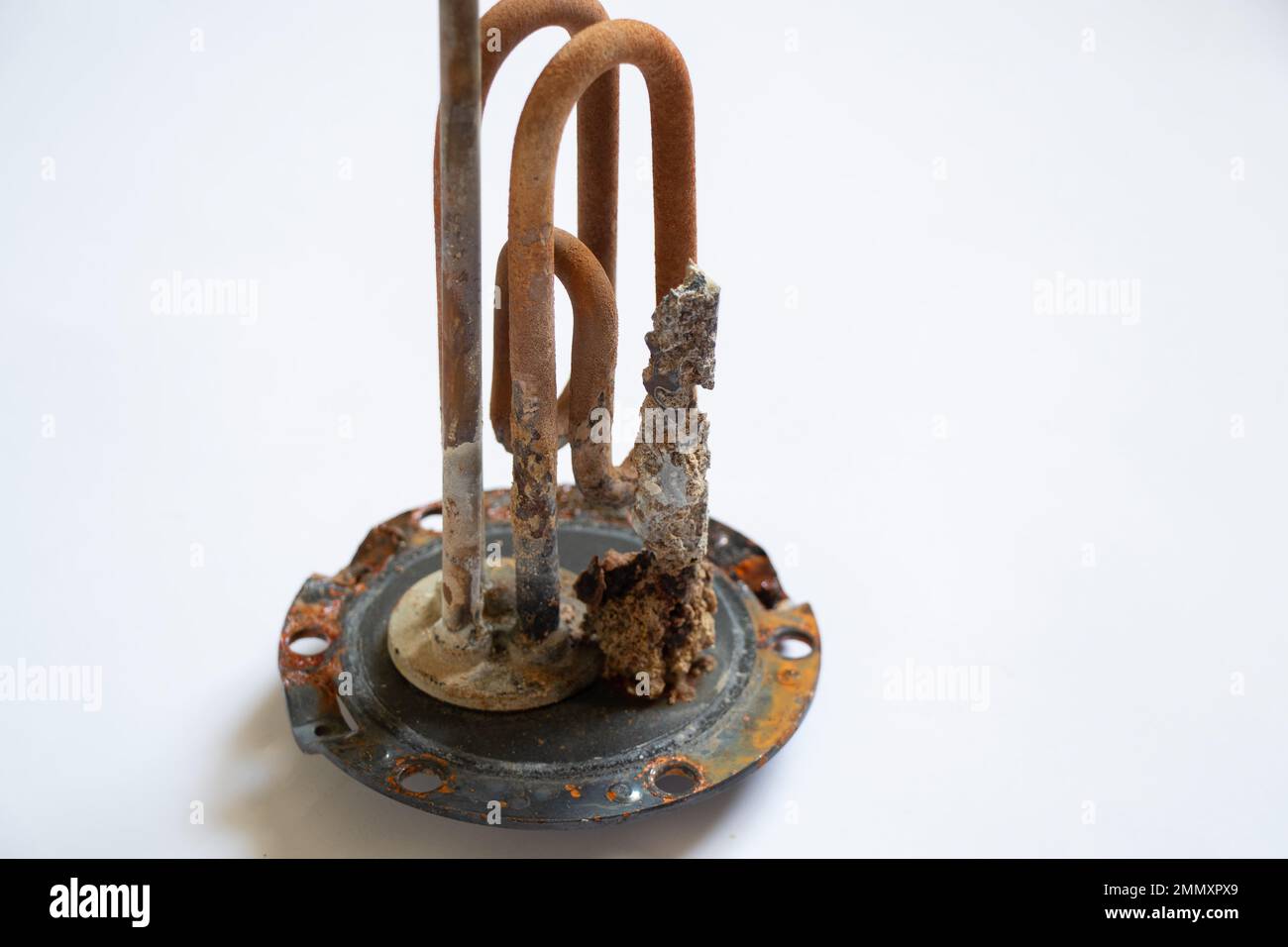 heating ten from a water heater after 8 years of operation broken on a