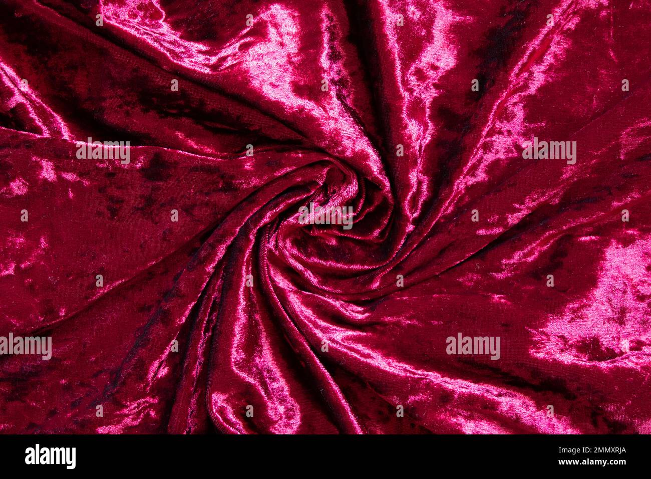 red velor crinkled as background close-up, red velvet fabric Stock ...