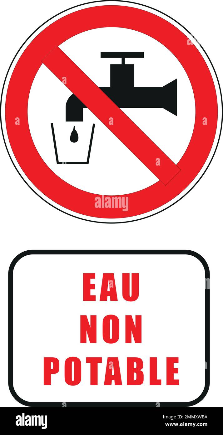 Nonpotable water sign with French text Stock Vector Image & Art Alamy