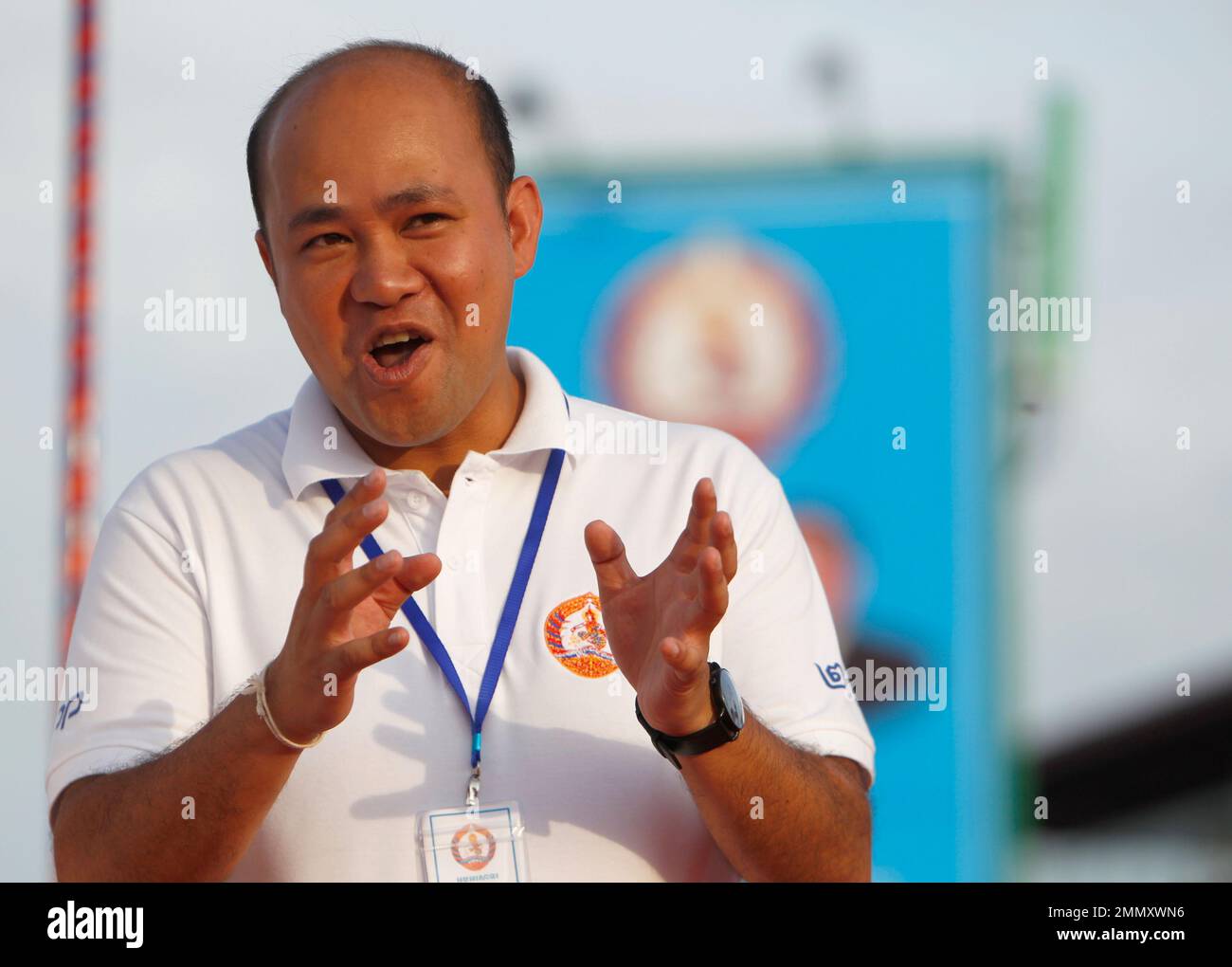 Lawmaker Hun Many, a son of Cambodian Prime Minister Hun Sen, speaks ...