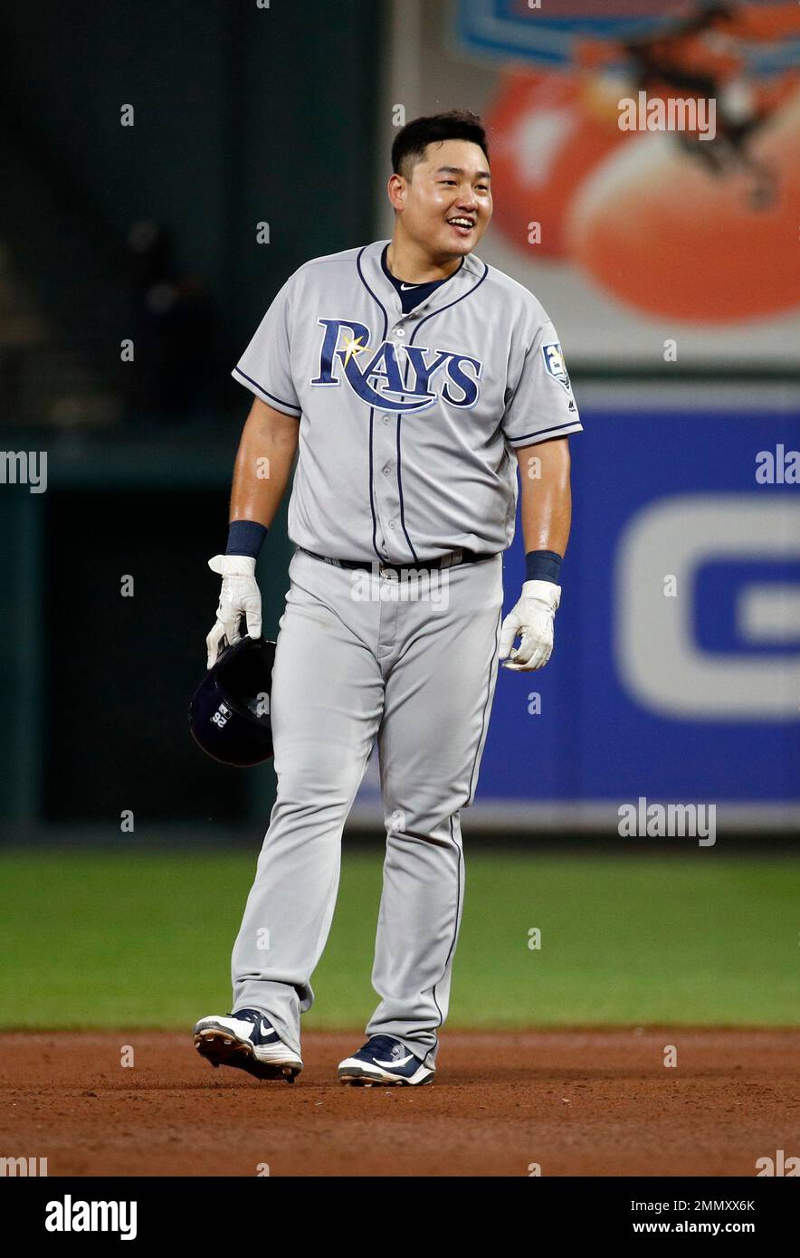 Tampa Bay Rays' JiMan Choi stands on the field during a baseball game