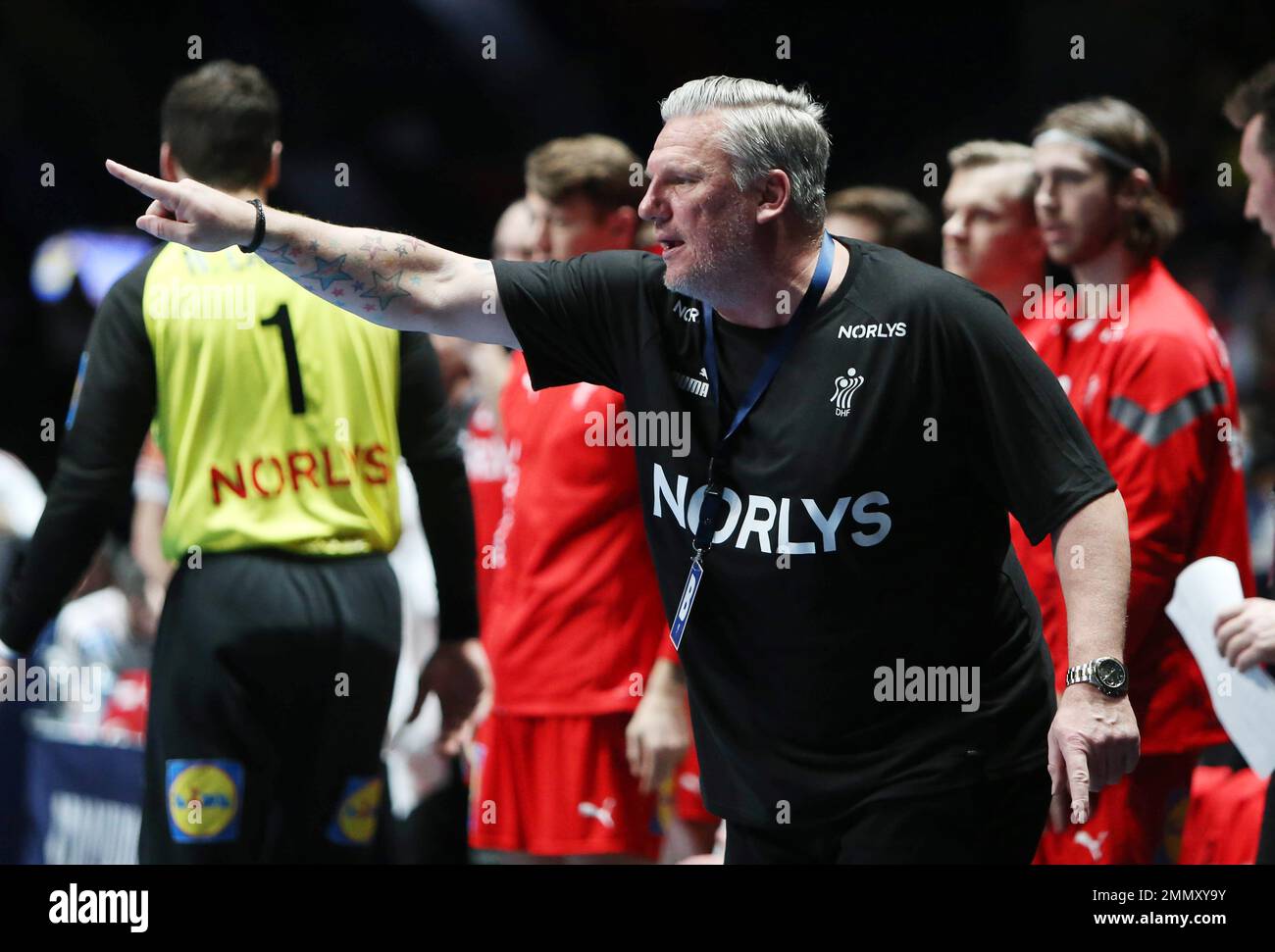 Coach Nikolaj Bredahl Jacobsen of Denmark during the IHF Men's World