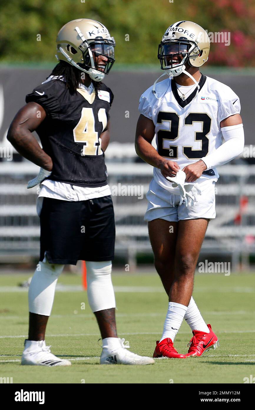 New Orleans Saints cornerback Marshon Lattimore (23) and running back