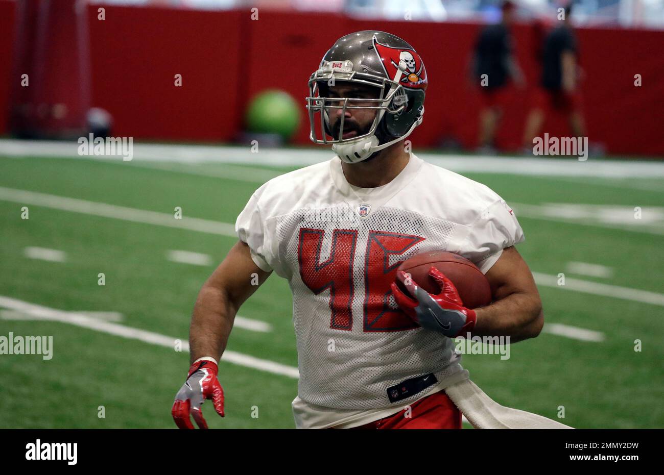 August 26, 2017 - Tampa Bay Buccaneers fullback Austin Johnson (46) before  the game between the Cleveland Browns and the Tampa Bay Buccaneers at  Raymond James Stadium in Tampa, Florida. Del Mecum/CSM