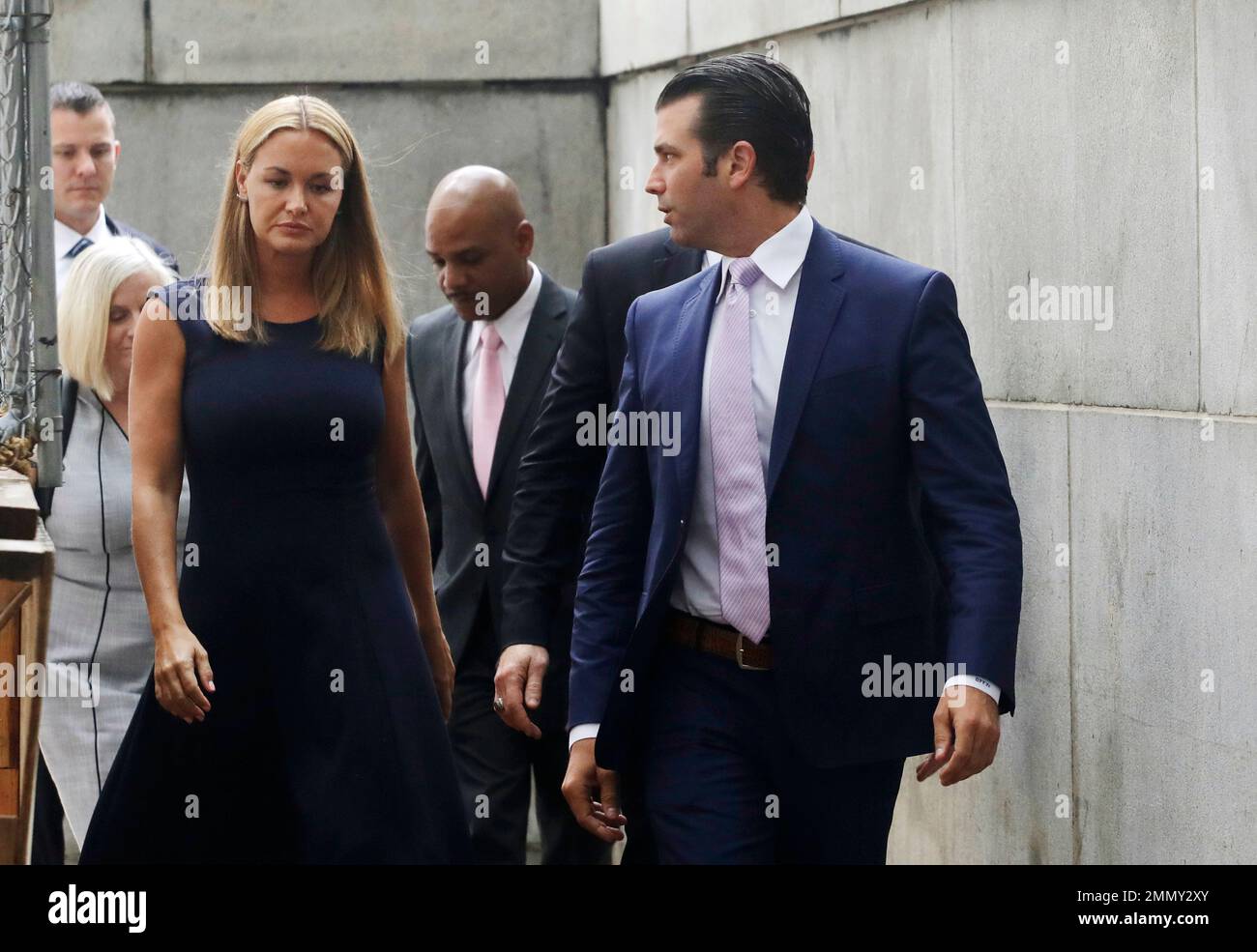 Donald Trump Jr. and his wife Vanessa arrive for a divorce hearing
