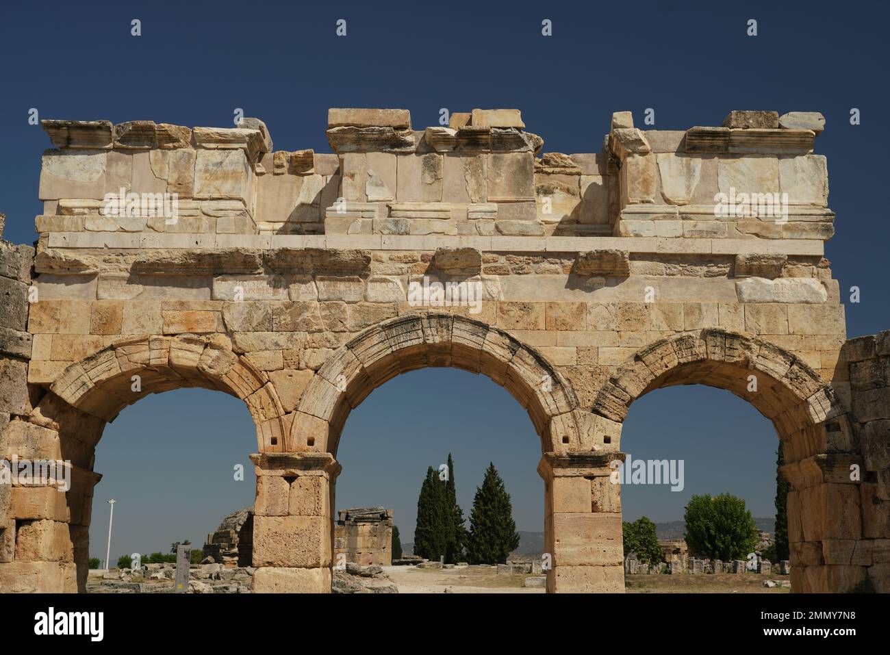Frontinus Gate at Hierapolis Ancient City in Pamukkale, Denizli City ...