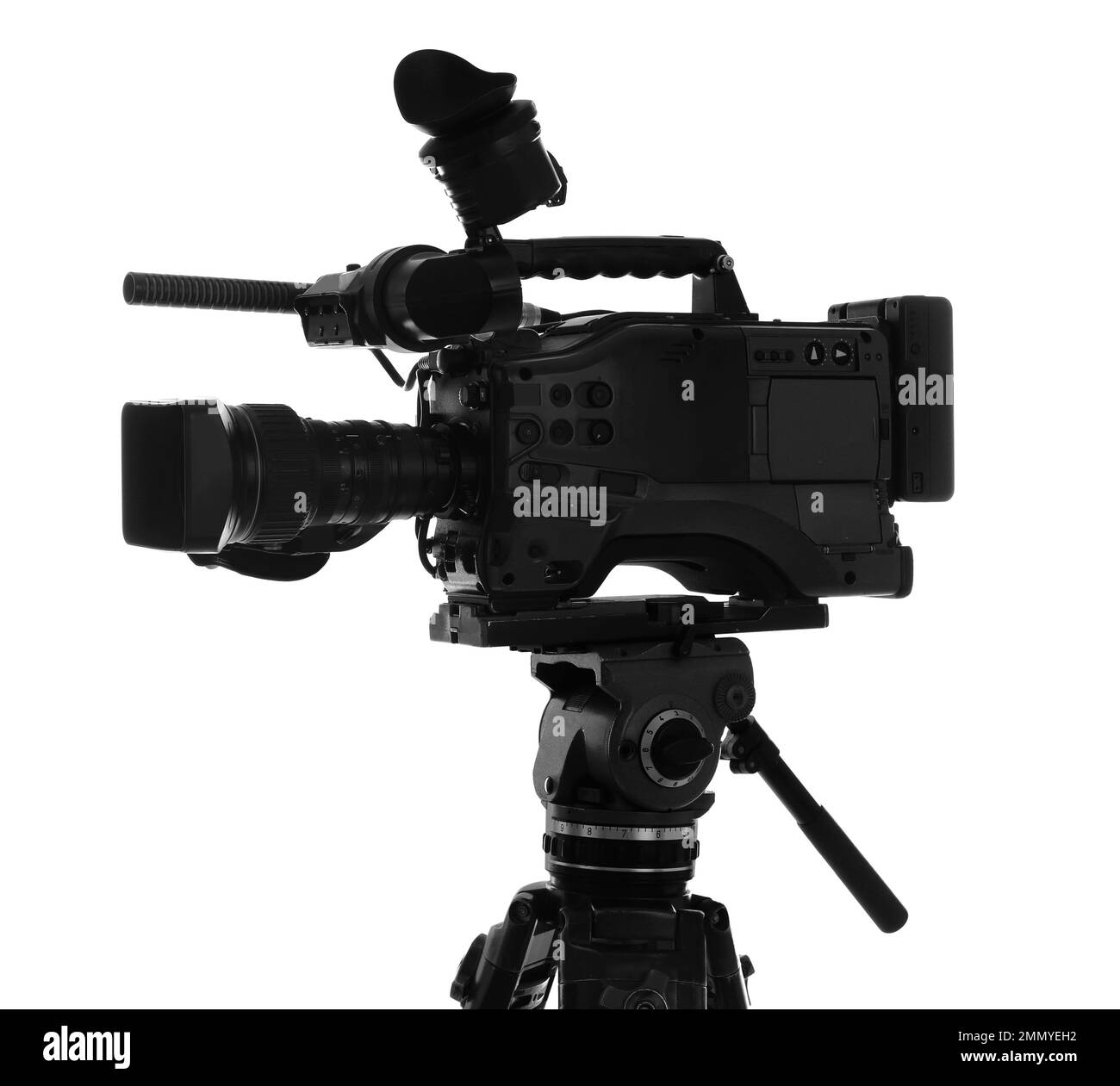 Modern professional video camera isolated on white Stock Photo Alamy