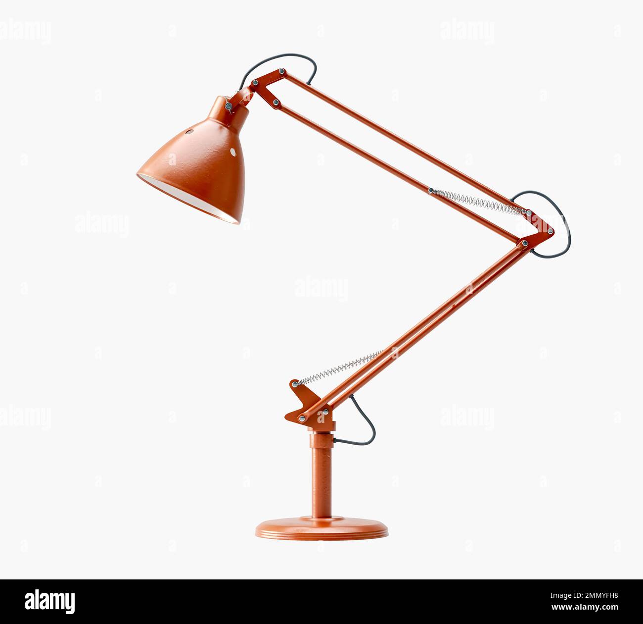 A vintage desk lamp on an isolated white studio background 3D render