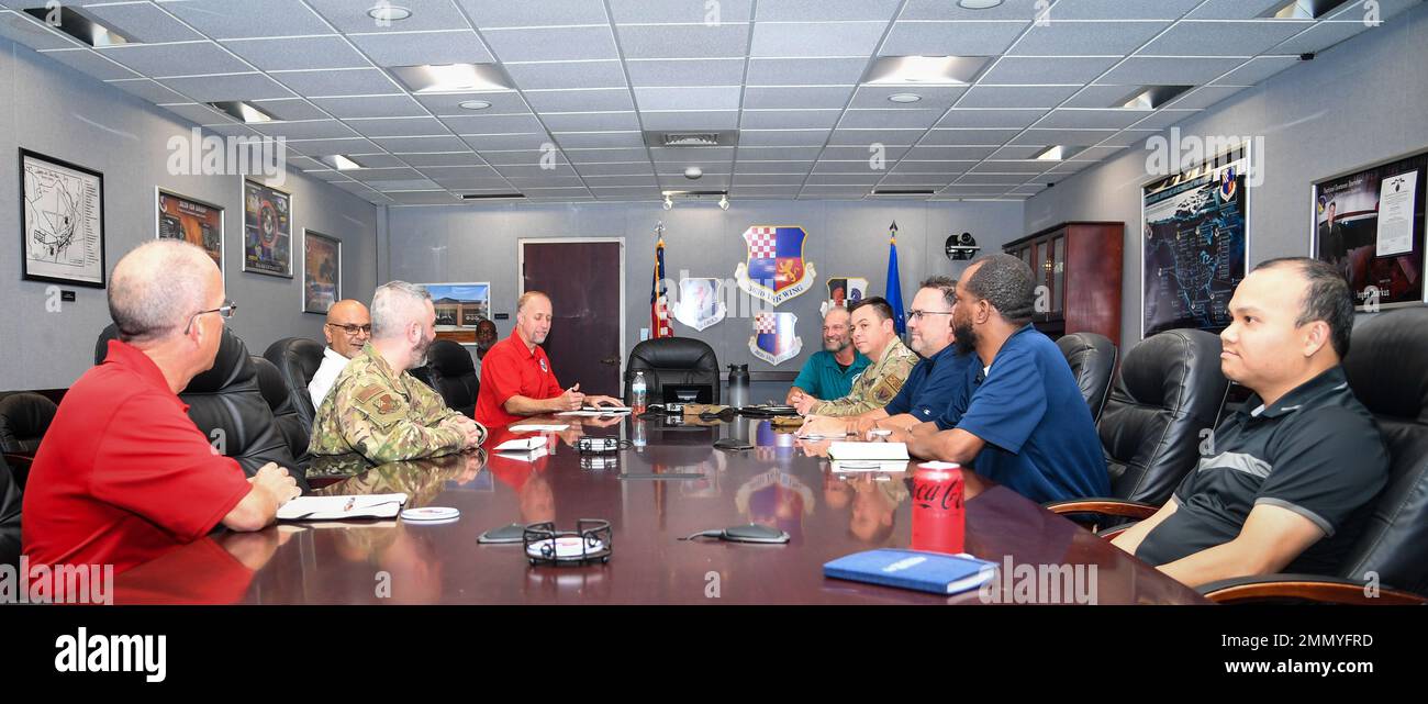 363d Intelligence, Surveillance, and Reconnaissance Wing Systems and Communication (SC) team out-brief Wing senior leadership of the Wing Cyber Dependency Analysis Project, Sept. 23, 2022 at Joint Base Langley-Eustis, Va. The Wing has partnered with engineers from the 38th Engineering Squadron and the 688th Cyberspace Wing, to establish a Mission Assurance program for the Wing, which is a focus on the protection, continued function, and resilience of capabilities and assets critical to supporting mission-essential functions. Stock Photo