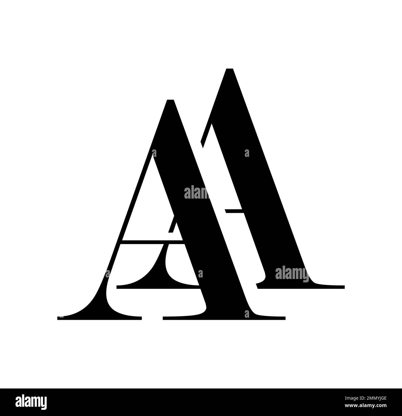 Vector illustration isolated in white background of monogram logo