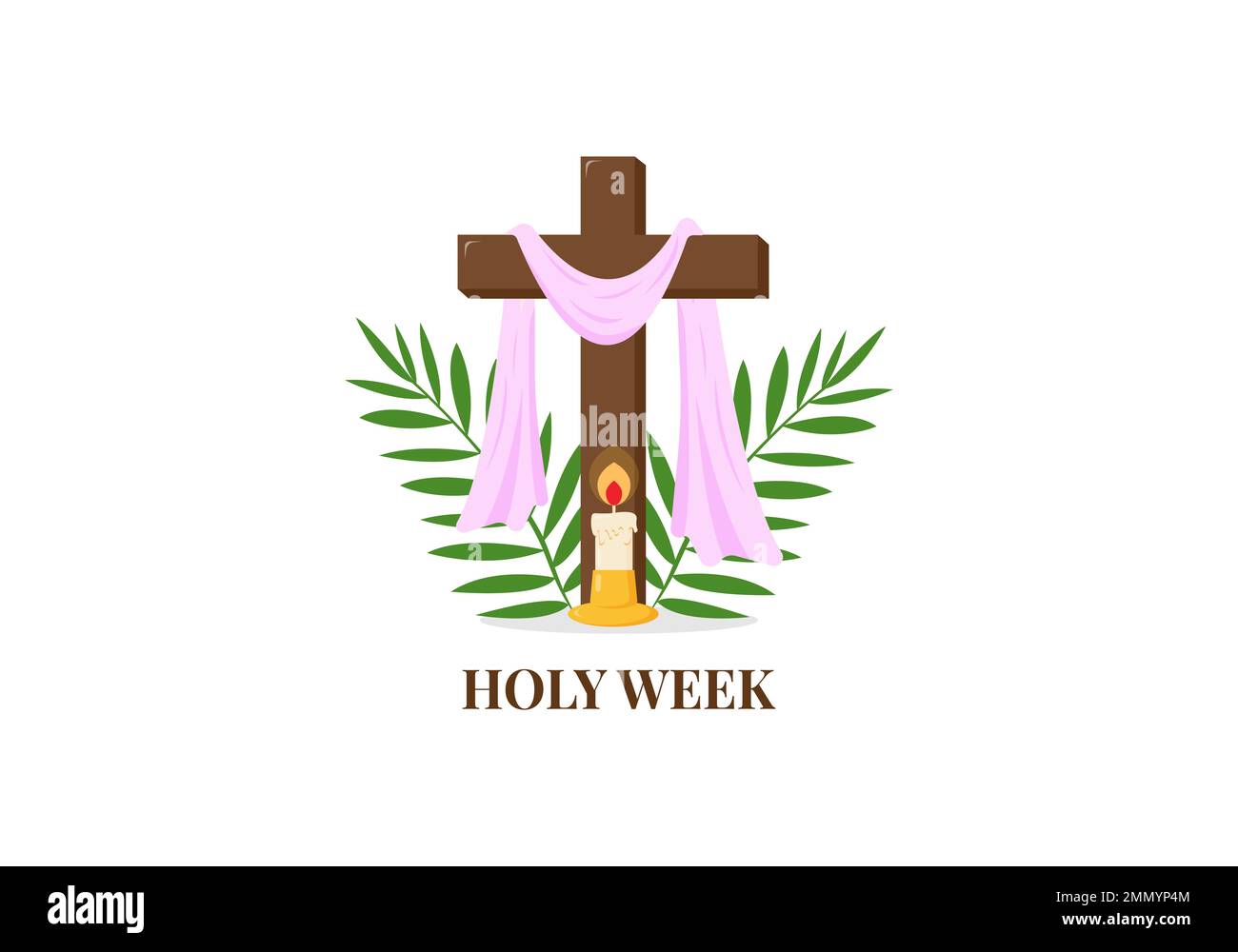 Christian greeting card or banner of the Holy Week before Easter