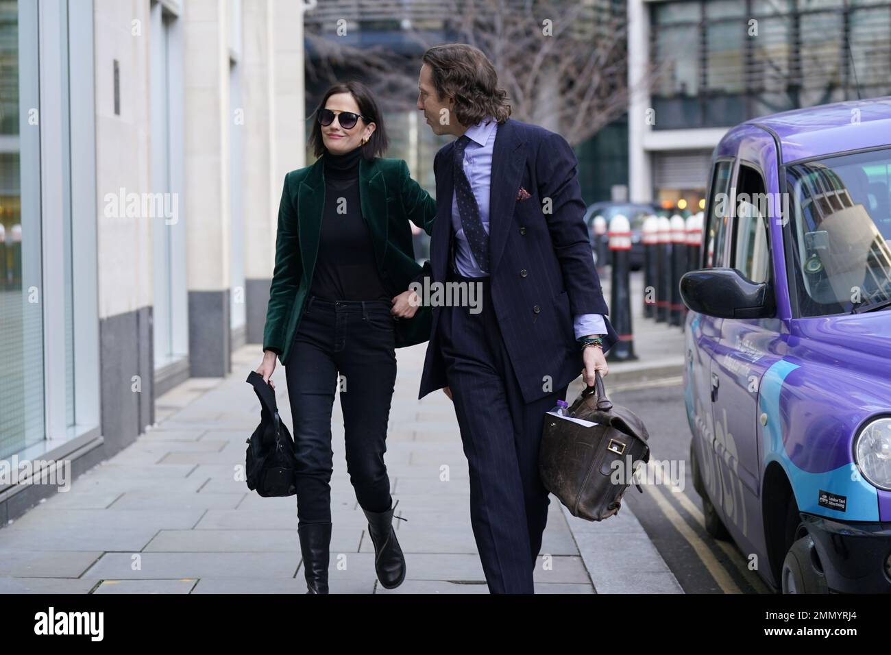 Eva Green (left) arrives at the Rolls Building, London, for her High Court legal action over payment for a shuttered film project. The actress is suing production company White Lantern Films over the shuttered British film project A Patriot. Picture date: Monday January 30, 2023. Stock Photo