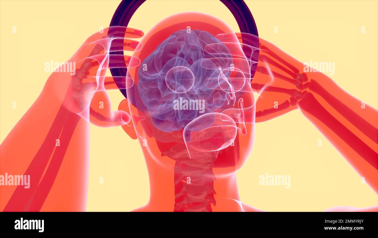 3D abstract art of a brain motion design Stock Photo - Alamy