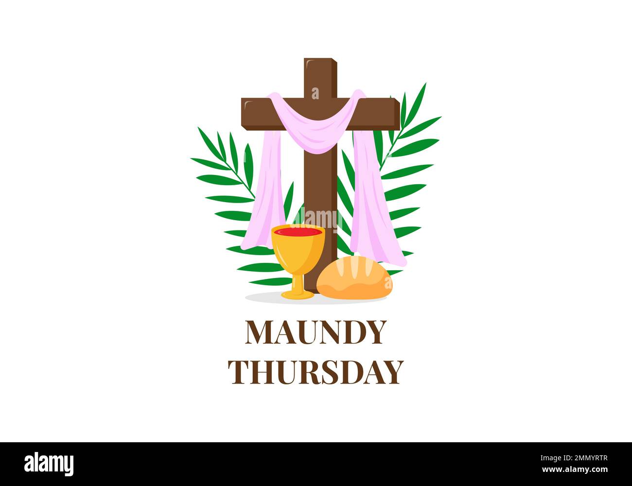 Christian greeting card or banner of the Holy Week before Easter. with