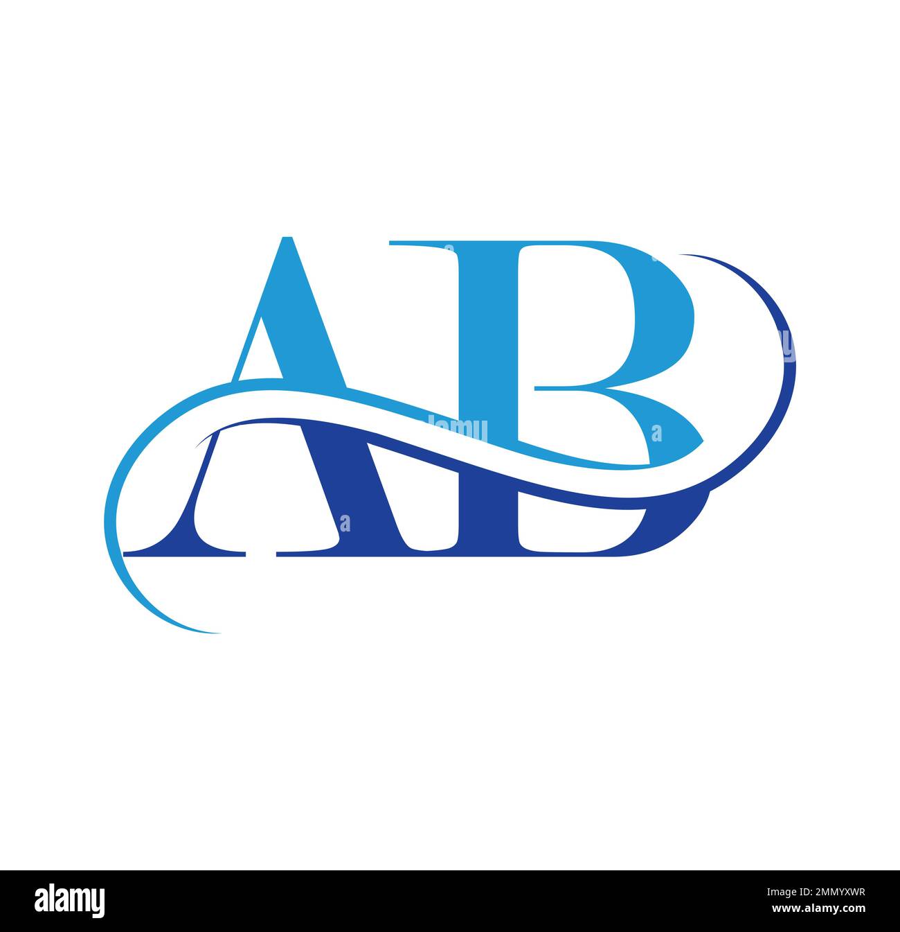 Monogram Logo Vector Sign illustration in white background isolated for Monogram Logo Initial Letters AB Stock Vector