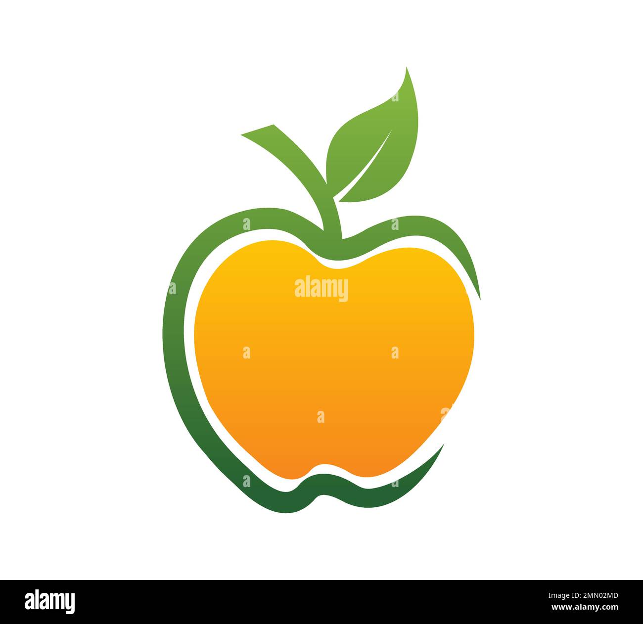 A vector Illustration of Apple Orange Circle Fruit Logo Sign in