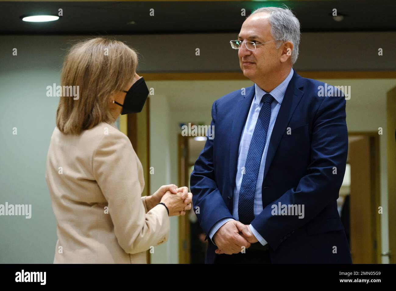 Brussels, Belgium. 30th Jan, 2023. Costas KADIS, minister arrives to attend in an European Council of Agriculture and Fisheries Council in Brussels, Belgium on Jan. 30, 2023. Credit: ALEXANDROS MICHAILIDIS/Alamy Live News Stock Photo