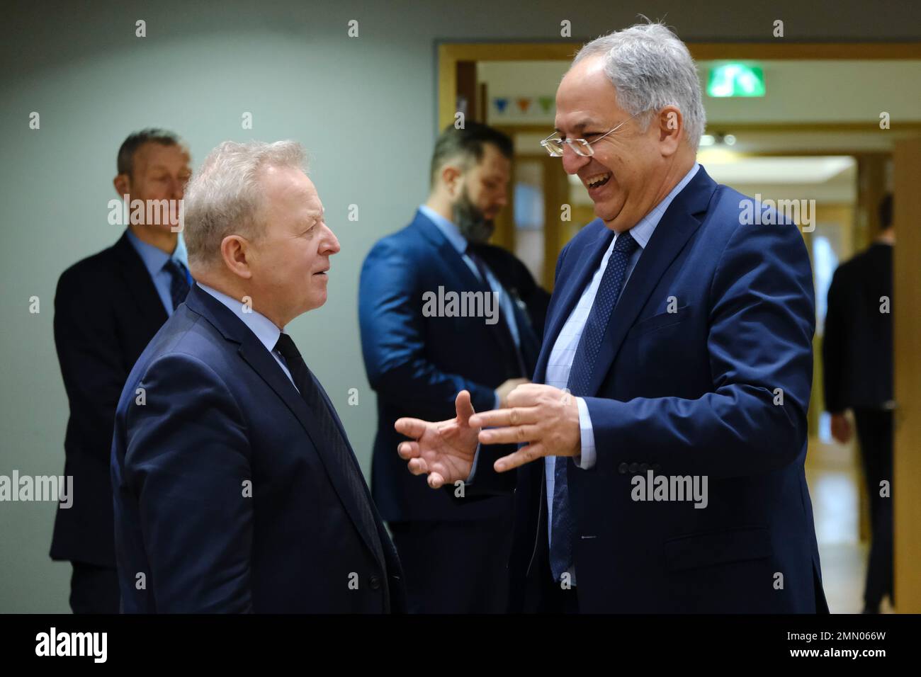 Brussels, Belgium. 30th Jan, 2023. Janusz Wojciechowski, EU Commissioner for Agriculture arrives to attend in an European Council of Agriculture and Fisheries Council in Brussels, Belgium on Jan. 30, 2023. Credit: ALEXANDROS MICHAILIDIS/Alamy Live News Stock Photo