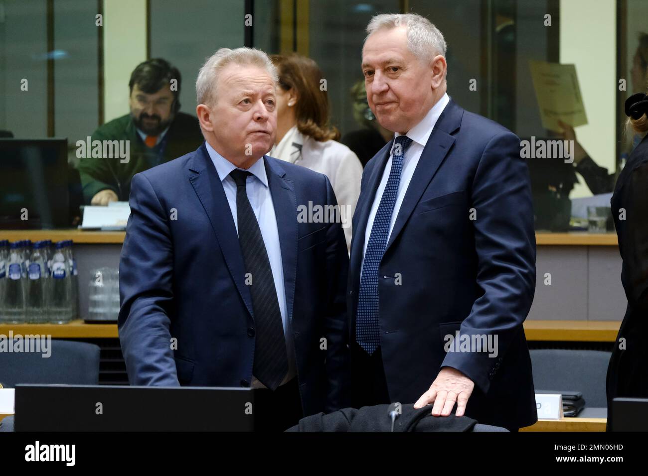 Brussels, Belgium. 30th Jan, 2023. Henryk Kowalczyk, minister arrives to attend in an European Council of Agriculture and Fisheries Council in Brussels, Belgium on Jan. 30, 2023. Credit: ALEXANDROS MICHAILIDIS/Alamy Live News Stock Photo
