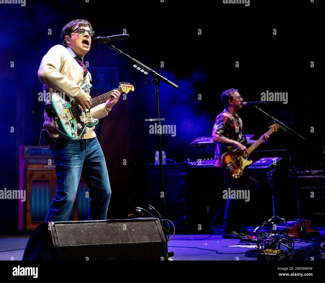 The American rock band Weezer with lead vocalist and guitarist Rivers